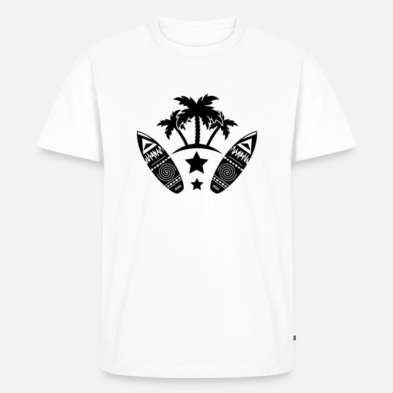 surf design - Männer Premium Bio T-Shirt - Weiß