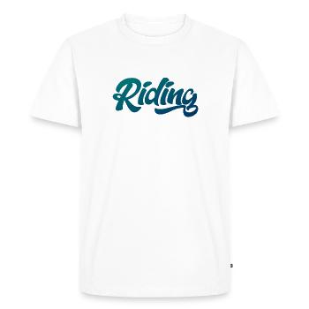 Équitation - Équitation - Cheval - Chevaux - Slogan - Dire - T-shirt Premium bio Homme - blanc - Devant - Nico (187cm)
