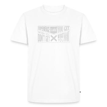 230524 0005 expérience - T-shirt Premium bio Homme - blanc - Devant - Nico (187cm)