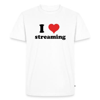I Love Streaming - Men's Premium Organic T-Shirt - white - Front - Nico (187cm)