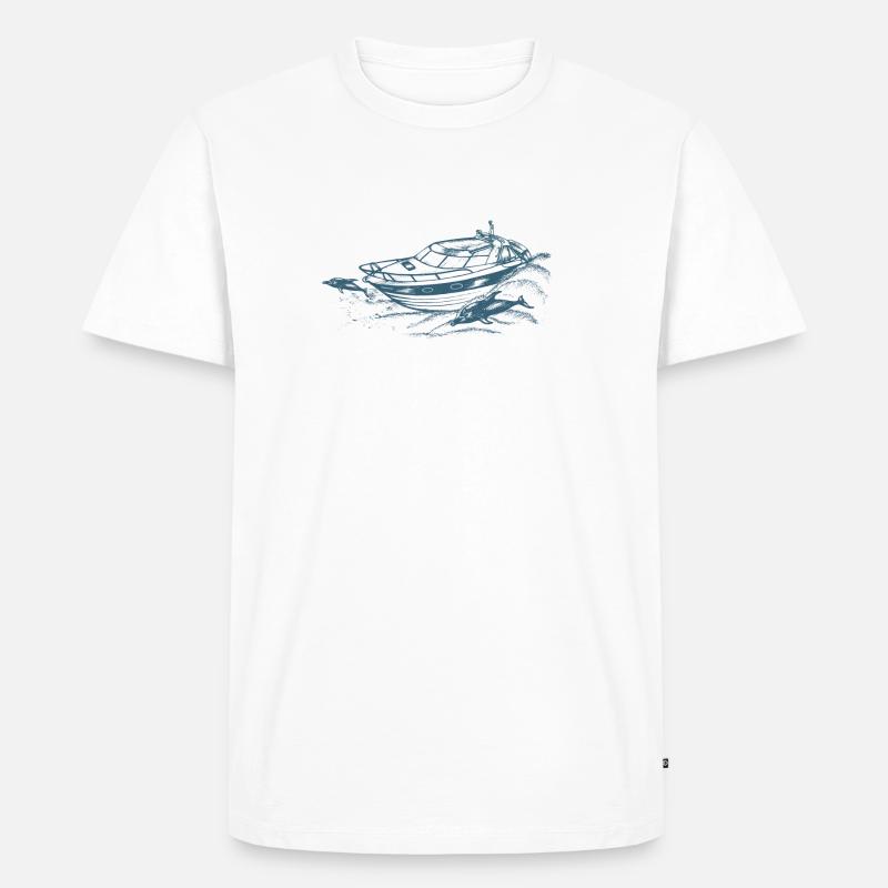 Motorboot - Männer Premium Bio T-Shirt - Weiß