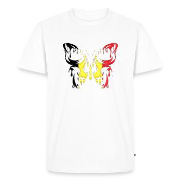 Belgique, pays, drapeau, états officiels, continent - T-shirt Premium bio Homme - blanc - Devant - Nico (187cm)