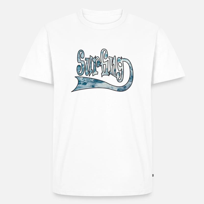 Surfing Design - Männer Premium Bio T-Shirt - Weiß