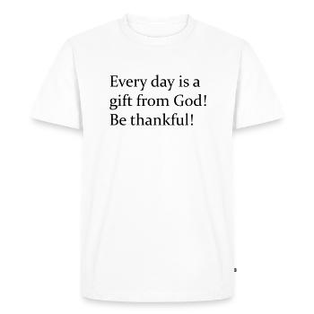 Dictons de motivation - T-shirt Premium bio Homme - blanc - Devant - Nico (187cm)