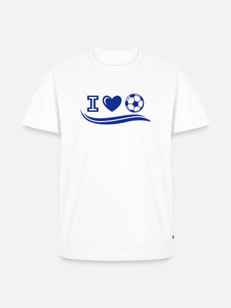 I Love Soccer - Männer Premium Bio T-Shirt - Weiß