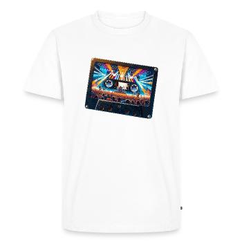 Cassette vintage avec représentation de concert - T-shirt Premium bio Homme - blanc - Devant - Nico (187cm)