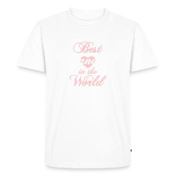 Meilleure grand-mère du monde Coeur Meilleure grand-mère du monde - T-shirt Premium bio Homme - blanc - Devant - Nico (187cm)