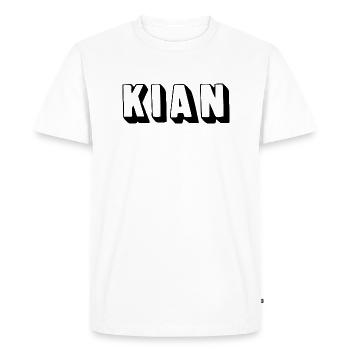 Name - Kian - Men's Premium Organic T-Shirt - white - Front - Nico (187cm)
