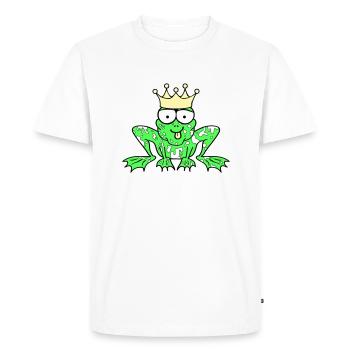 Prince Charmant Grenouille Roi - T-shirt Premium bio Homme - blanc - Devant - Nico (187cm)