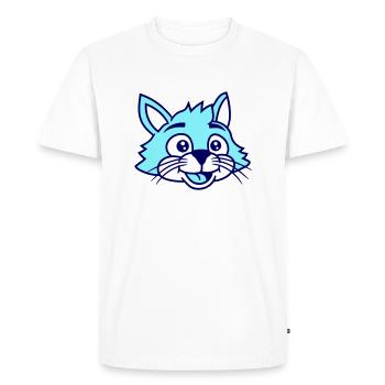 Mignon visage de chat heureux rire tête de chaton - T-shirt Premium bio Homme - blanc - Devant - Nico (187cm)