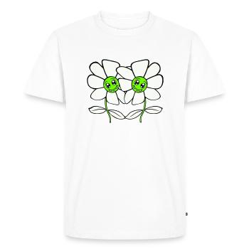 Two Pretty Beautiful Flowers Flowers Blossoms Friends - Men's Premium Organic T-Shirt - white - Front - Nico (187cm)