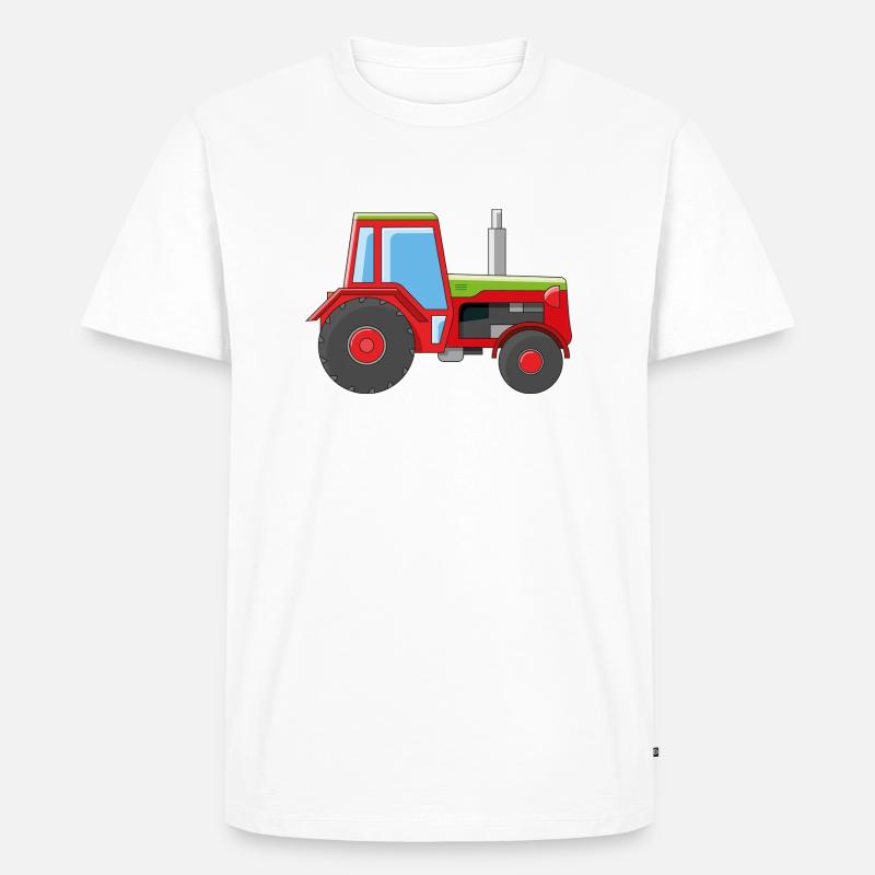 Roter Traktor - Männer Premium Bio T-Shirt - Weiß