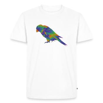 loriquet origami - T-shirt Premium bio Homme - blanc - Devant - Nico (187cm)