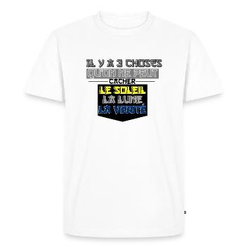 There are 3 things that cannot be hidden - Men's Premium Organic T-Shirt - white - Front - Nico (187cm)