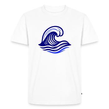 Wave Symbol Ocean - Men's Premium Organic T-Shirt - white - Front - Nico (187cm)