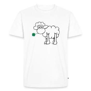 Les moutons avec du trèfle - T-shirt Premium bio Homme - blanc - Devant - Nico (187cm)