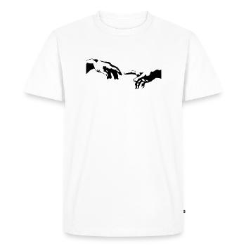 Main de la peinture chapelle sixtine - T-shirt Premium bio Homme - blanc - Devant - Nico (187cm)