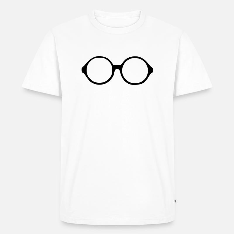 Brille - Männer Premium Bio T-Shirt - Weiß