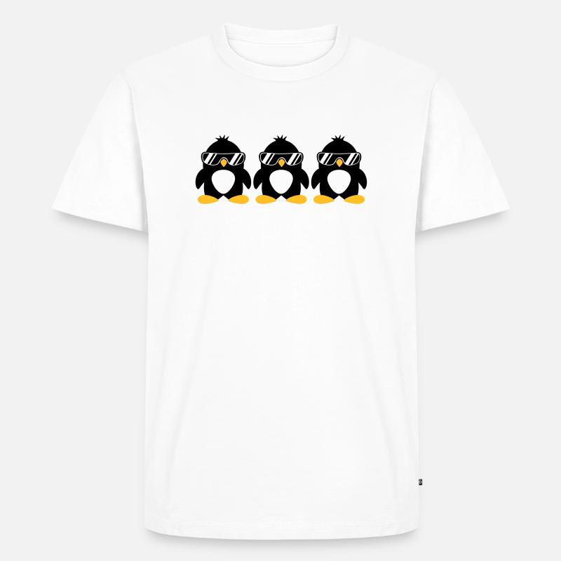 Penguin Team - Männer Premium Bio T-Shirt - Weiß