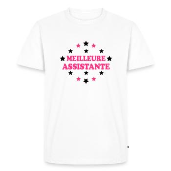 Meilleure assistante - T-shirt Premium bio Homme - blanc - Devant - Nico (187cm)