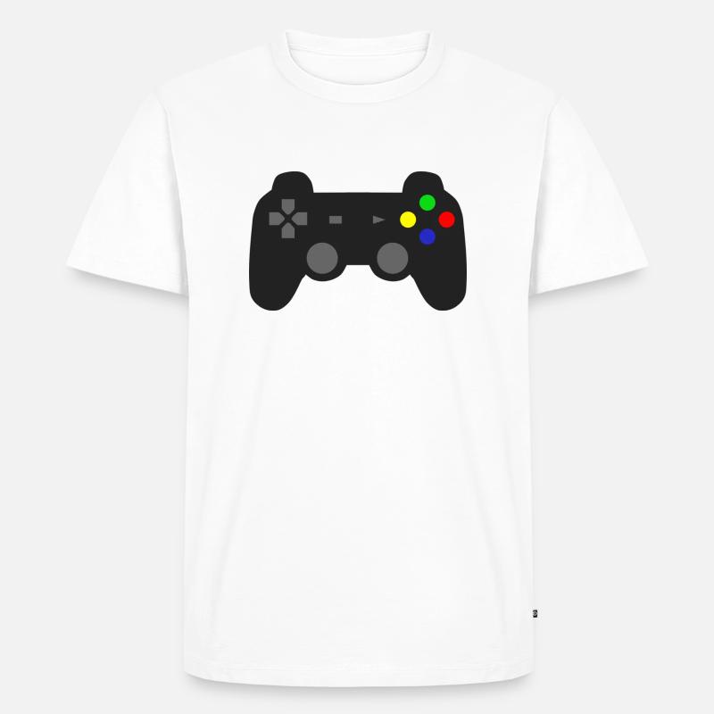 Controller - Männer Premium Bio T-Shirt - Weiß