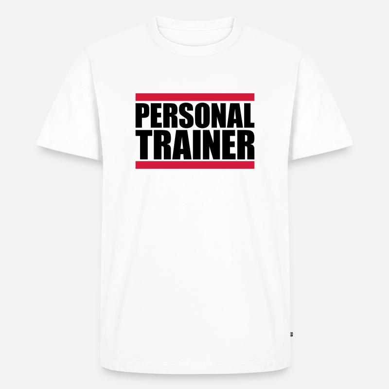 Personal Trainer Logo - Männer Premium Bio T-Shirt - Weiß