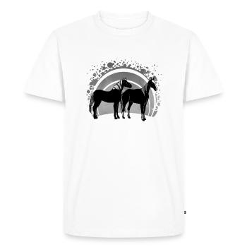 Les chevaux - T-shirt Premium bio Homme - blanc - Devant - Nico (187cm)