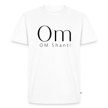 om shanti - yoga, yogis, personnes spirituelles - T-shirt Premium bio Homme - blanc - Devant - Nico (187cm)