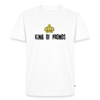 king of pronos logo humour t-shirt pull - T-shirt Premium bio Homme - blanc - Devant - Nico (187cm)