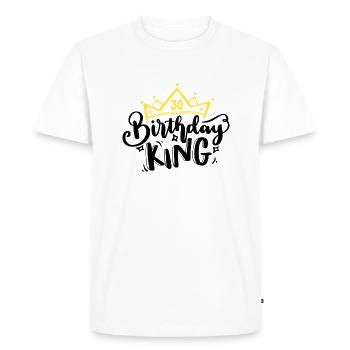 Birthday King 30 years 30th birthday King Crown - Men's Premium Organic T-Shirt - white - Front - Nico (187cm)