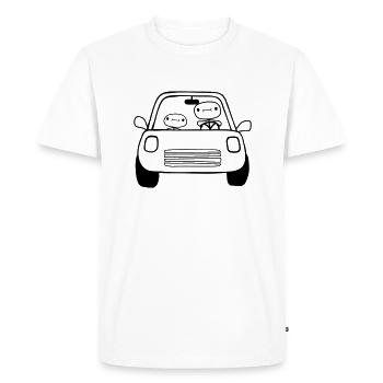 Papa Child Car - Men's Premium Organic T-Shirt - white - Front - Nico (187cm)