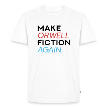 Make Orwell Fiction Again - Men's Premium Organic T-Shirt - white - Front - Nico (187cm)