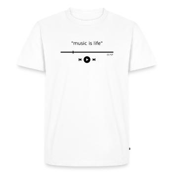 Music player "music is life" mp3 player playlist - Men's Premium Organic T-Shirt - white - Front - Nico (187cm)