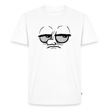 Cartoon annoyed rolling eyes - Men's Premium Organic T-Shirt - white - Front - Nico (187cm)