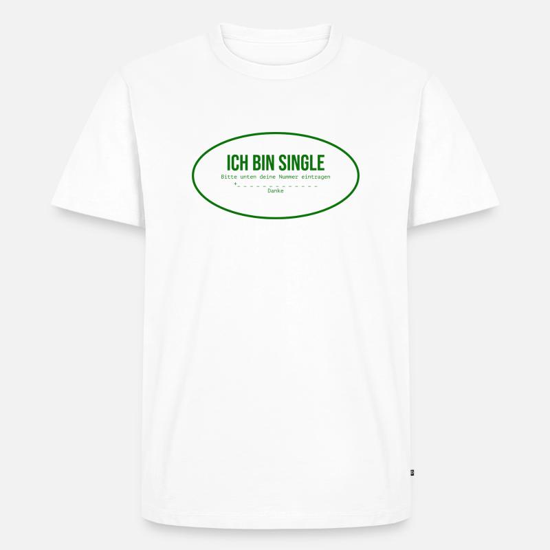 Single - Männer Premium Bio T-Shirt - Weiß