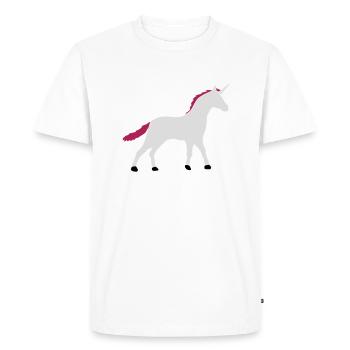 Unicorn Silhouette Outline Shadow - Men's Premium Organic T-Shirt - white - Front - Nico (187cm)