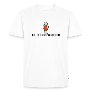 goose on the loose - Men's Premium Organic T-Shirt - white - Front - Nico (187cm)