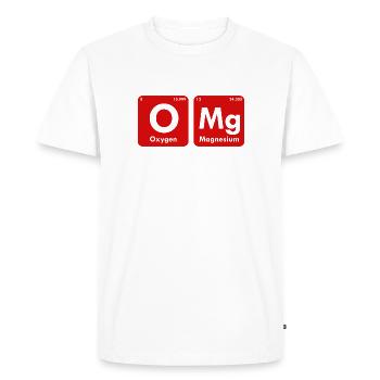 Tableau périodique OMG - T-shirt Premium bio Homme - blanc - Devant - Nico (187cm)