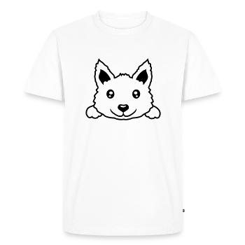 Petit design de chien mignon - T-shirt Premium bio Homme - blanc - Devant - Nico (187cm)