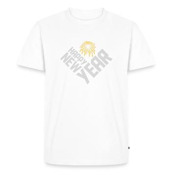 Citation Bonne année - T-shirt Premium bio Homme - blanc - Devant - Nico (187cm)
