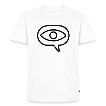 Vision visuelle Oeil Bulle de parole - T-shirt Premium bio Homme - blanc - Devant - Nico (187cm)
