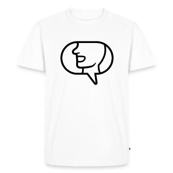 Simple icon communicate speech bubble - Men's Premium Organic T-Shirt - white - Front - Nico (187cm)
