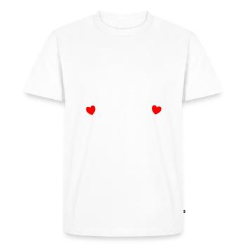 Maman Jumeaux Bébés Enfants Naissance - T-shirt Premium bio Homme - blanc - Devant - Nico (187cm)