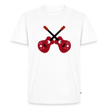 double guitares souriantes - T-shirt Premium bio Homme - blanc - Devant - Nico (187cm)