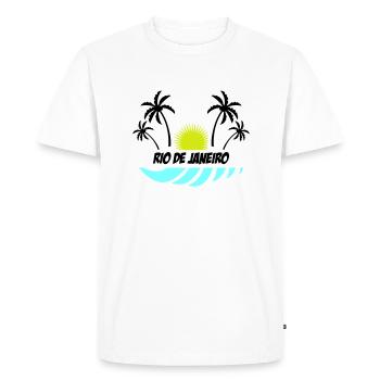 Rio de Janeiro - T-shirt Premium bio Homme - blanc - Devant - Nico (187cm)