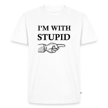 I M WITH STUPID - T-shirt Premium bio Homme - blanc - Devant - Nico (187cm)