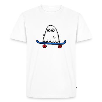 skater ghost - Men's Premium Organic T-Shirt - white - Front - Nico (187cm)