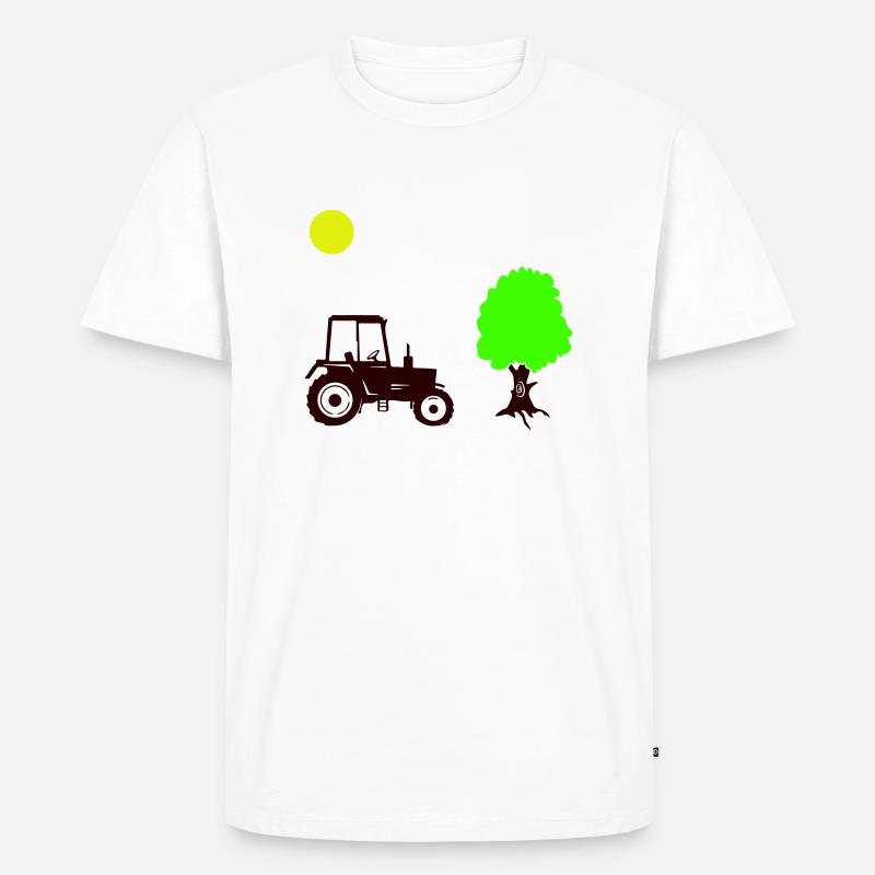 traktor 1 - Männer Premium Bio T-Shirt - Weiß