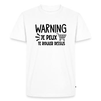 je peux te rouler dessus - T-shirt Premium bio Homme - blanc - Devant - Nico (187cm)