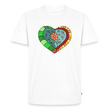 Cœur - T-shirt Premium bio Homme - blanc - Devant - Nico (187cm)